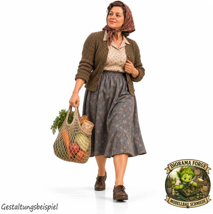 1940er Hausfrau mit Einkaufsnetz (DF-1326)