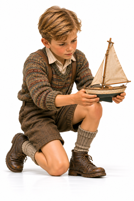 1940er Junge mit Modellboot (DF-1334)