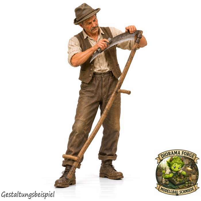 1940er Landarbeiter schärft Sense (DF-1351)
