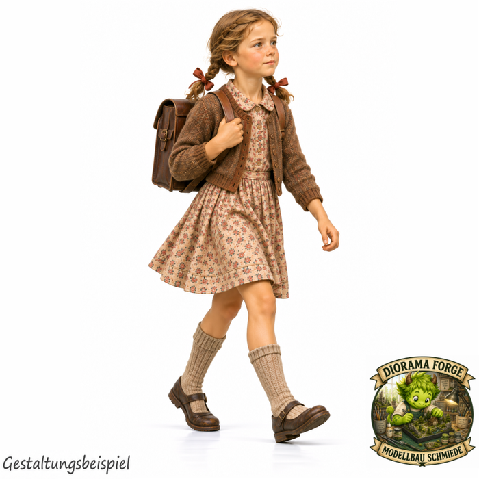 1940er Mädchen trägt Schulranzen (DF-1354)