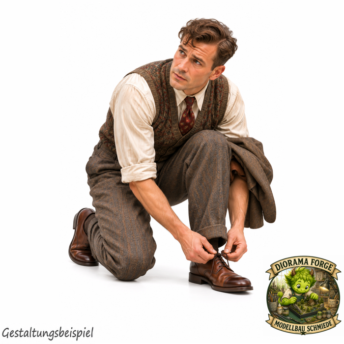 1940er Mann bindet sich Schuh (DF-1355)