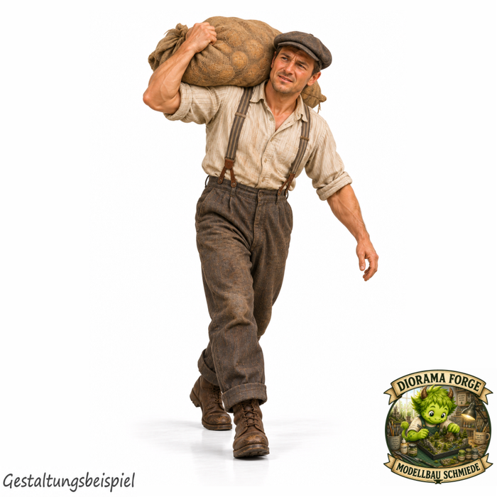 1940er Mann mit Kartoffelsack auf Schulter (DF-1359)