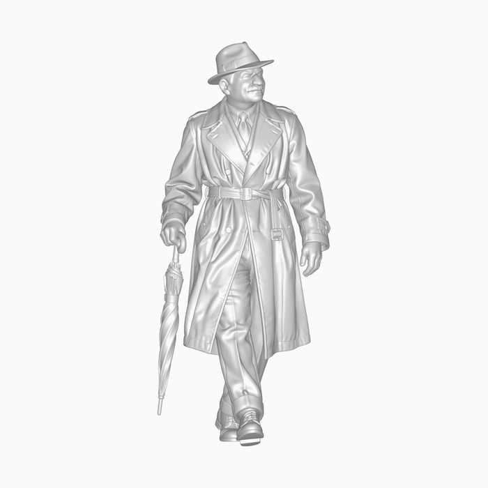 1940er Mann mit Regenschirm (DF-1360)