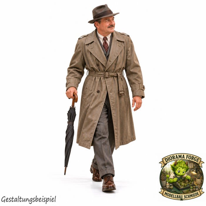 1940er Mann mit Regenschirm (DF-1360)