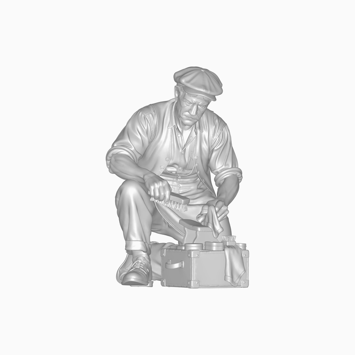 1940er Schuhputzer bei der Arbeit (DF-1391)