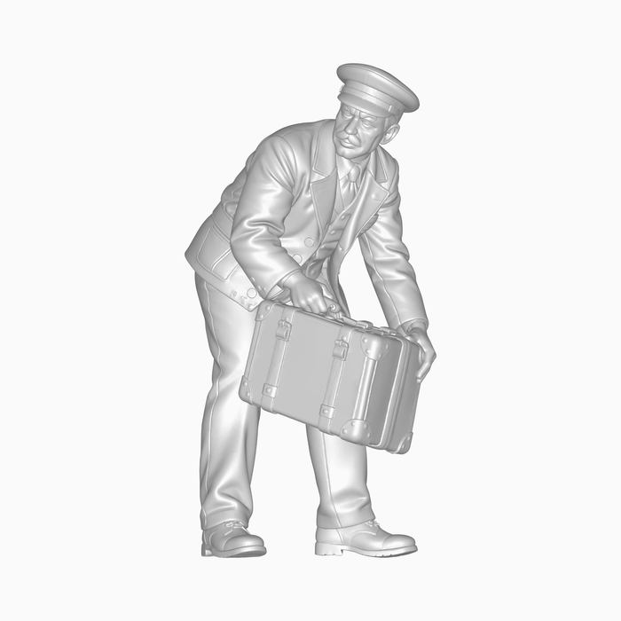 1940er Taxifahrer lädt Koffer ein bunt (DF-1397)
