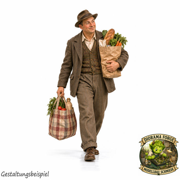 1940er Vater trägt Einkaufstaschen (DF-1399)