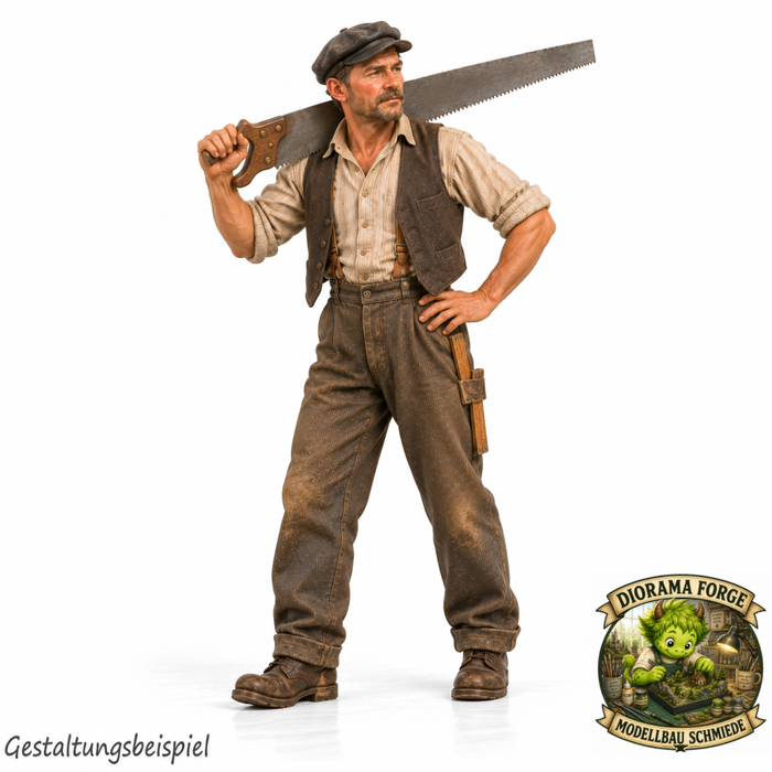 1940er Zimmermann mit Säge über Schulter (DF-1403)