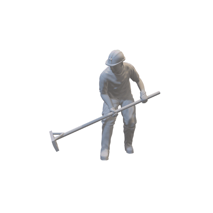 Bauarbeiter mit Schaufel - (3DP-226)