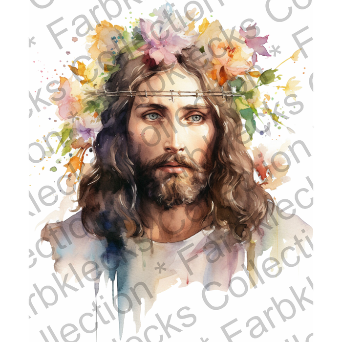 Motivtransfer 2267 Jesus mit Blüten