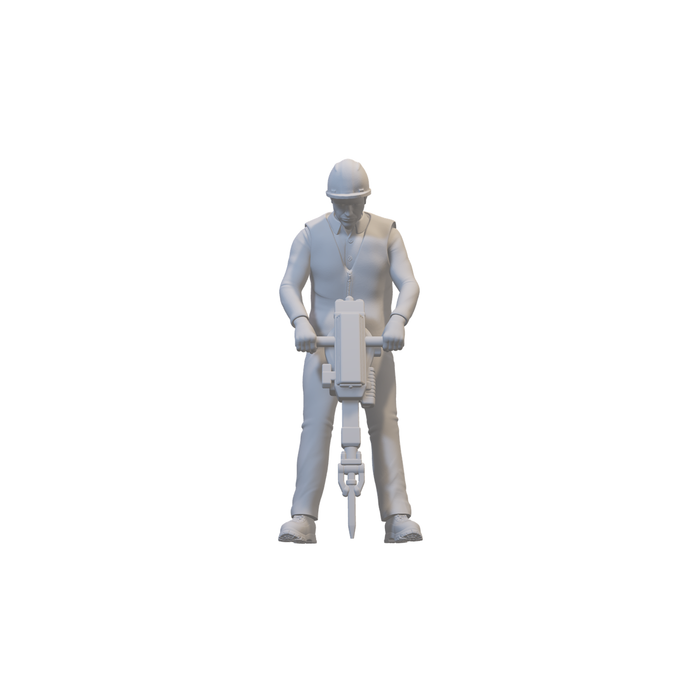 Bauarbeiter mit Presslufthammer - (3DP-228)