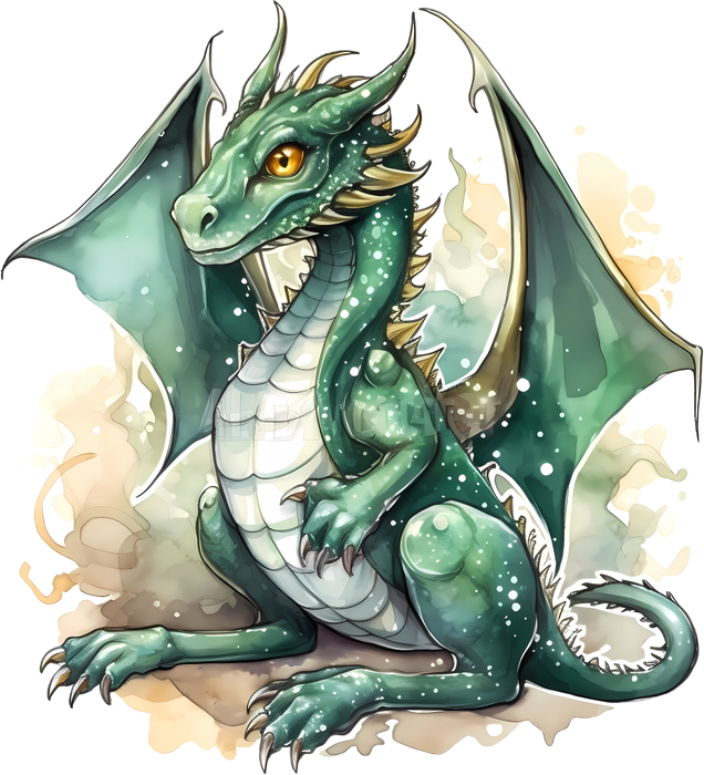 Motivtransfer 2307 Grüner Drache mit Flügeln