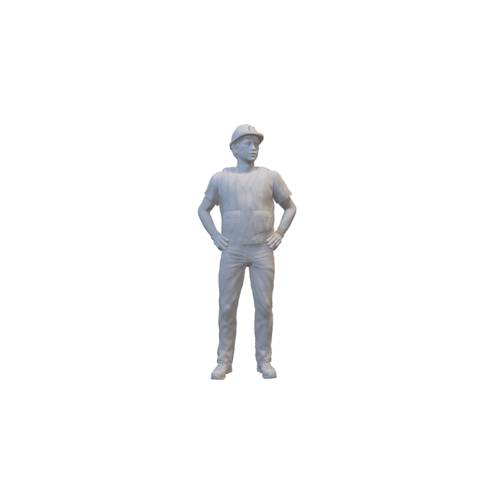 Bauarbeiter steht - (3DP-232)