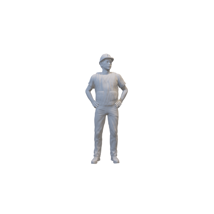 Bauarbeiter steht - (3DP-232)