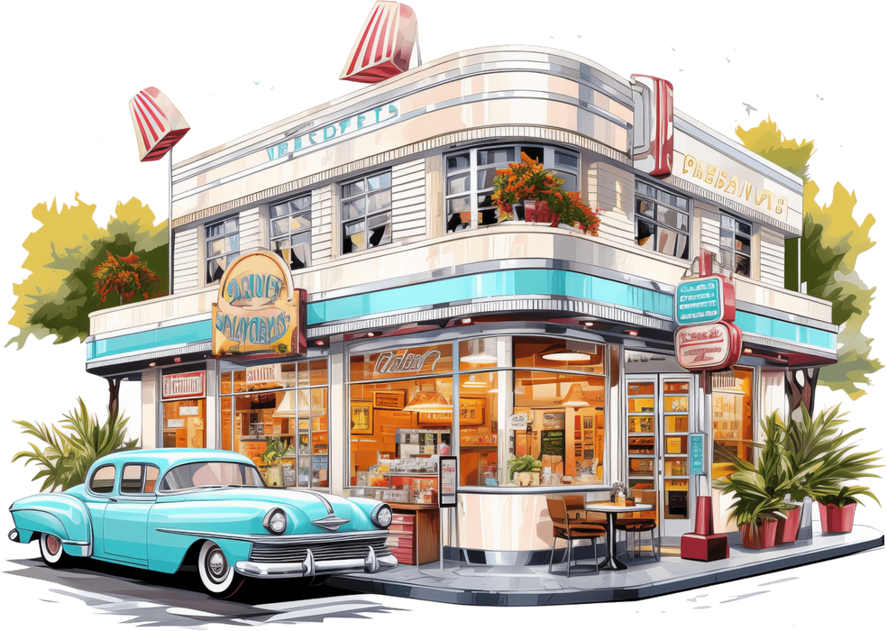 Motivtransfer 2336 Diner mit Bäumen in Kuba