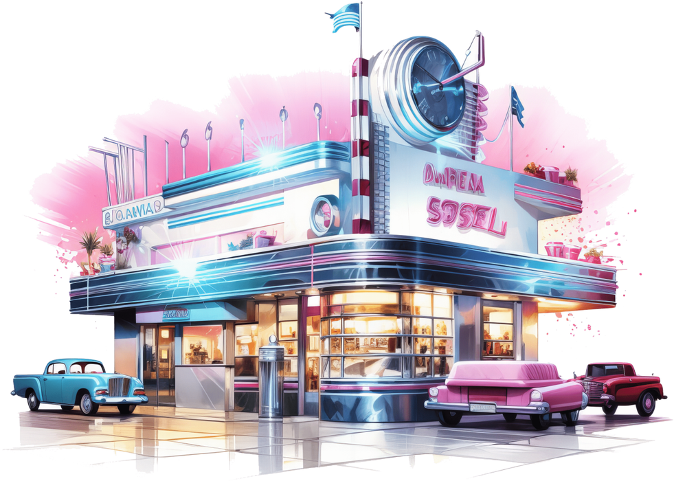 Motivtransfer 2343 American Diner Neon Style
