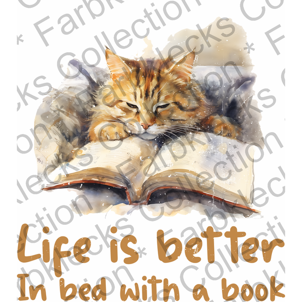 Motivtransfer 2362 Life is better in bed with a book