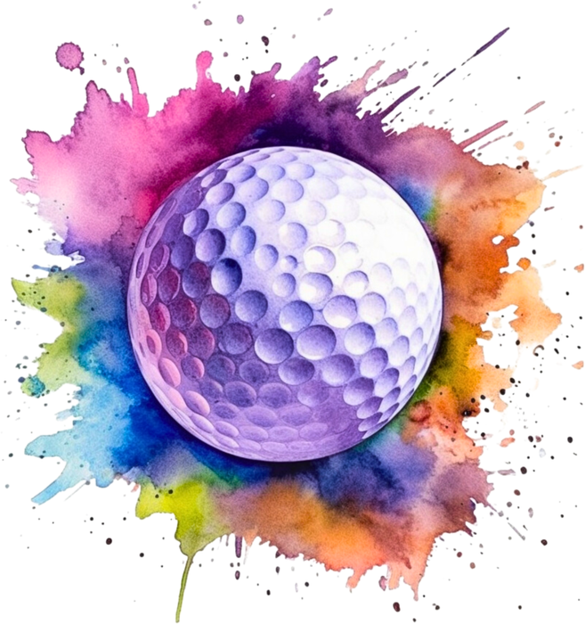 Motivtransfer 2409 Golf Ball im Farbnebel