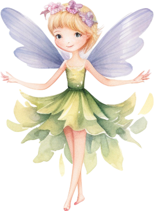 Motivtransfer 2415 Fee mit grünem Kleid