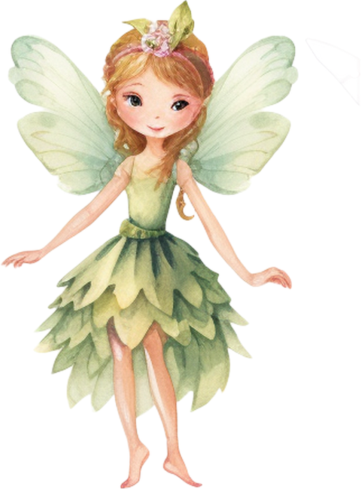 Motivtransfer 2416 Fee mit grünem Kleid