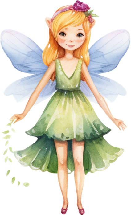 Motivtransfer 2417 Fee mit grünem Kleid