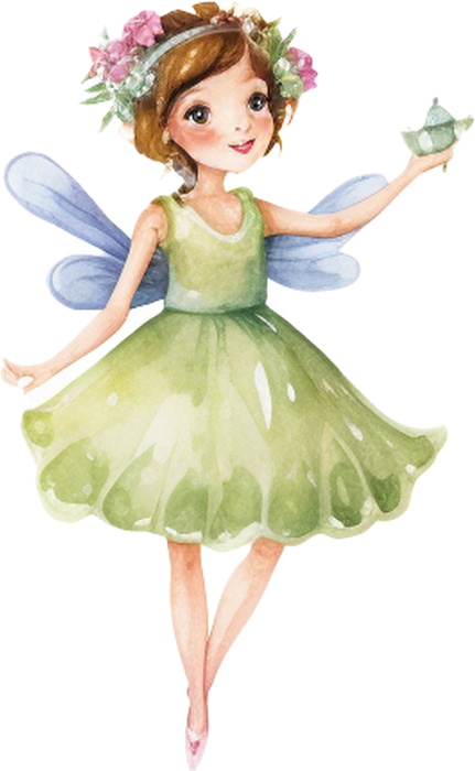 Motivtransfer 2420 Fee mit grünem Kleid