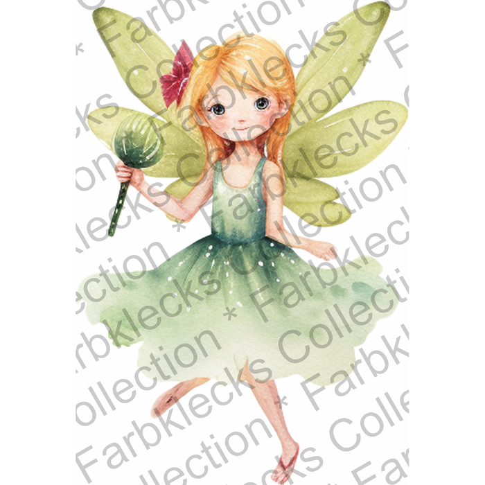 Motivtransfer 2423 Fee mit grünem Kleid