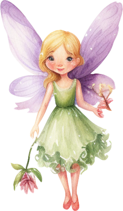 Motivtransfer 2424 Fee mit grünem Kleid