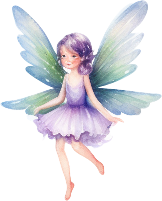 Motivtransfer 2427 Fee mit flieder Kleid