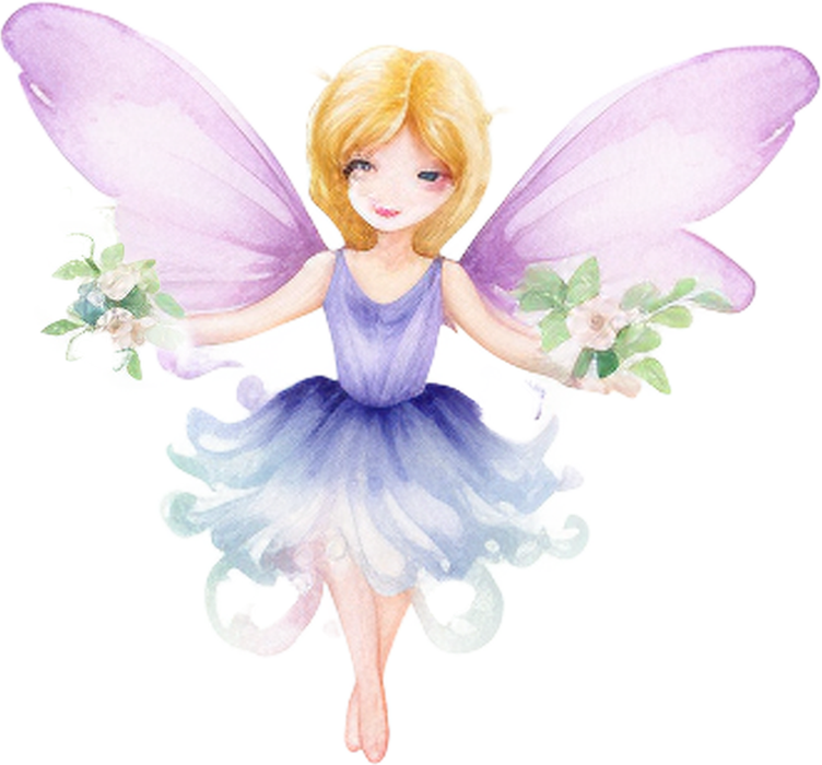 Motivtransfer 2428 Fee mit flieder Kleid