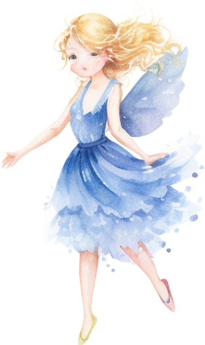 Motivtransfer 2429 Fee mit blauem Kleid