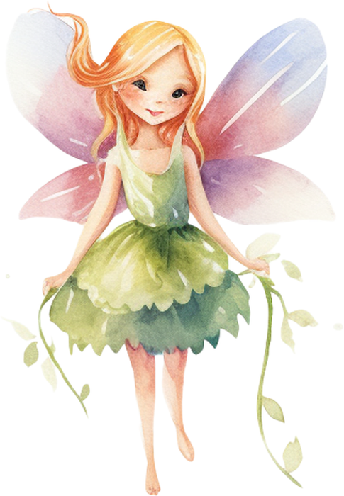 Motivtransfer 2434 Fee mit grünem Kleid