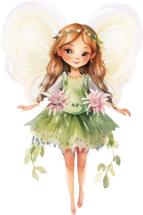 Motivtransfer 2435 Fee mit grünem Kleid