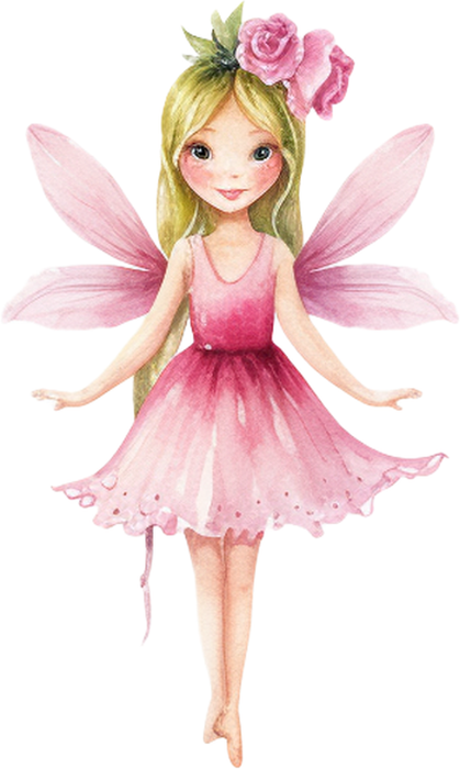 Motivtransfer 2436 Fee mit rosa Kleid