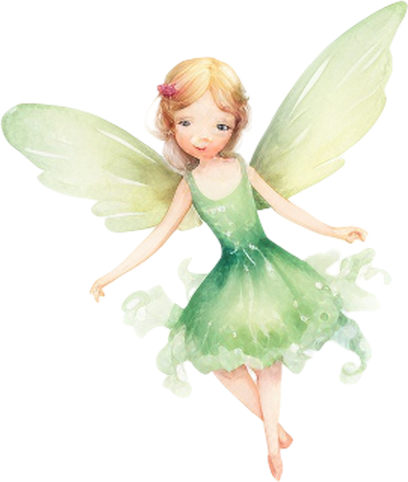 Motivtransfer 2437 Fee mit grünem Kleid