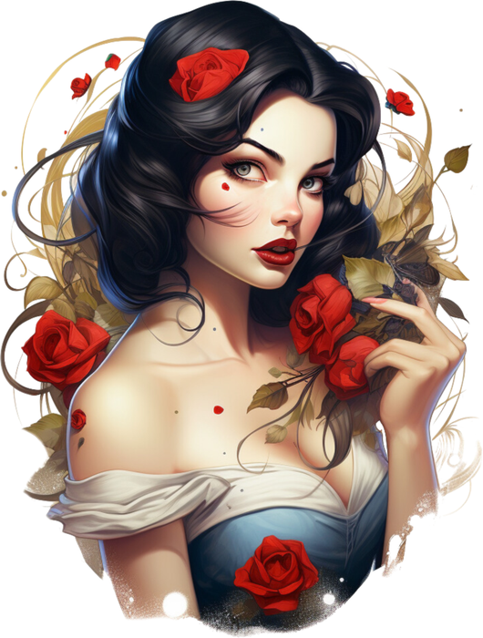 Motivtransfer 2445 Girl mit roten Rosen