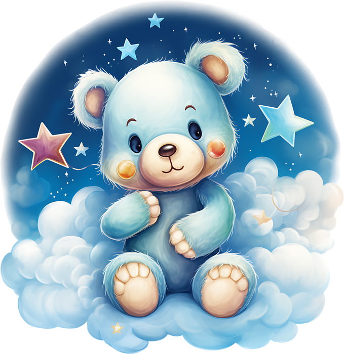 Motivtransfer 2463 Teddybär auf Wolke