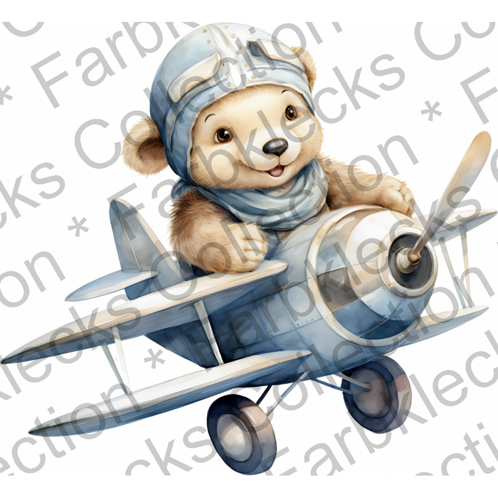 Motivtransfer 2468 Teddybär im Flugzeug