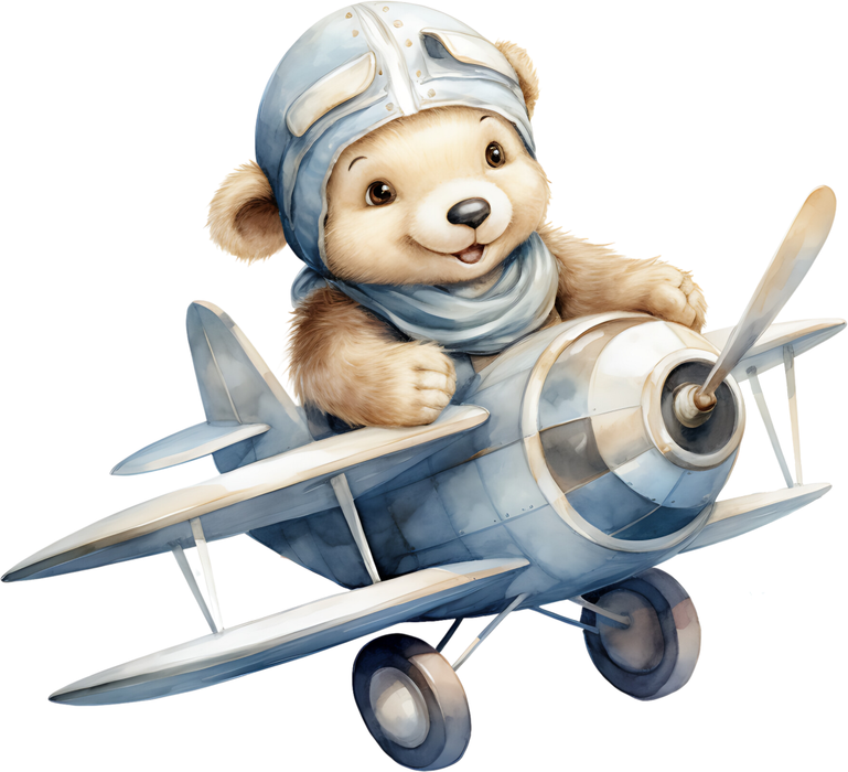Motivtransfer 2468 Teddybär im Flugzeug