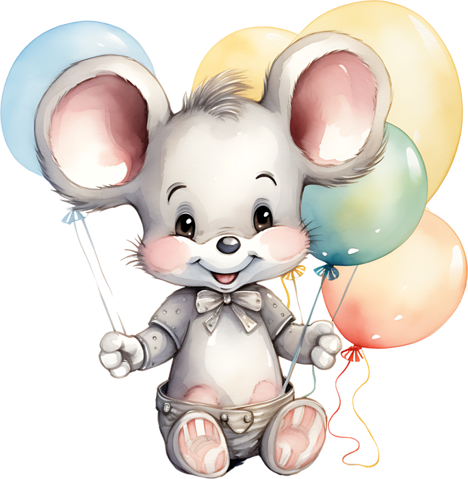 Motivtransfer 2472 Mäuschen mit Ballons