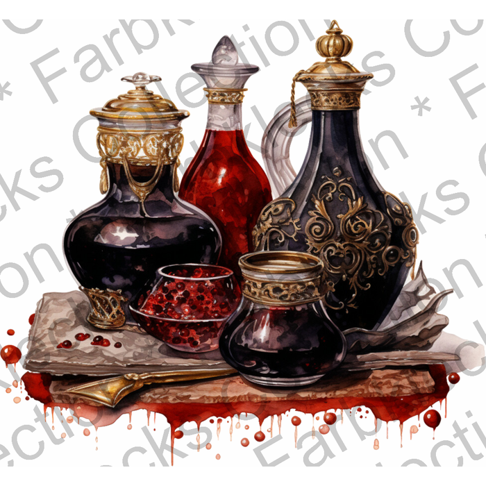 Motivtransfer 2480 Gothic Tränke und Fläschchen