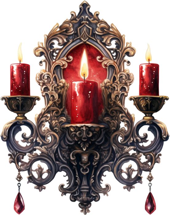 Motivtransfer 2485 Gothic Kerzen an der Wand