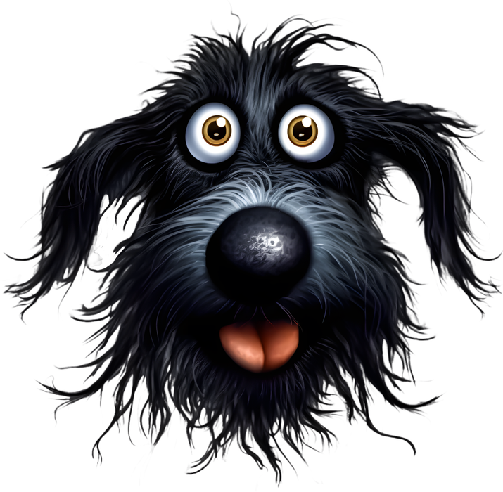 Motivtransfer 2508 Erstaunter schwarzer Hund