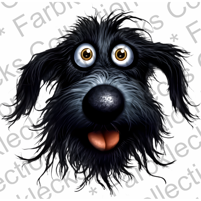 Motivtransfer 2508 Erstaunter schwarzer Hund
