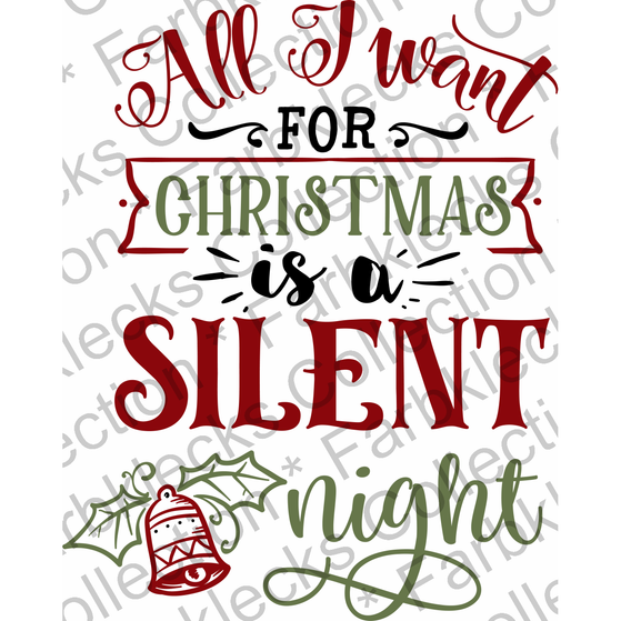Motivtransfer 2609 all i want for christmas is a silent night