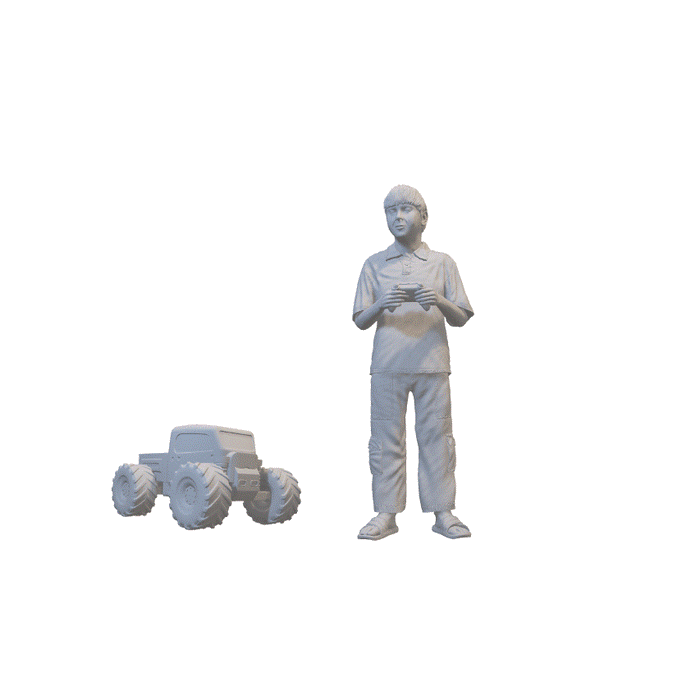 Kind spielt mit RC Auto - (3DP-263)