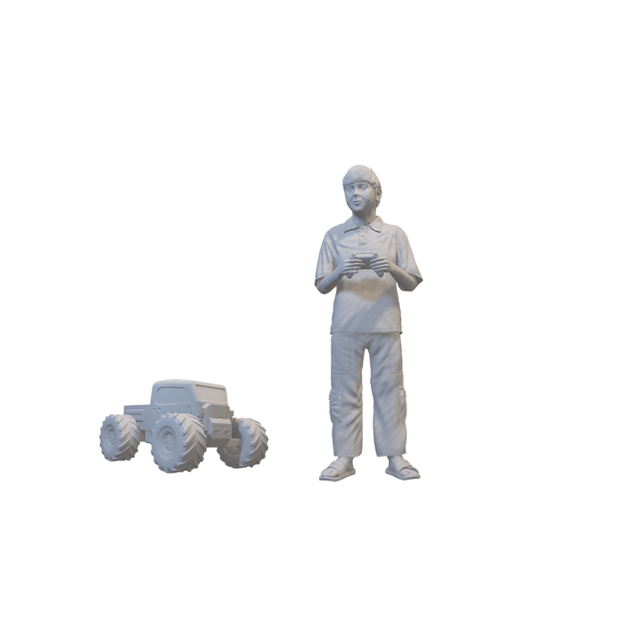 Kind spielt mit RC Auto - (3DP-263)