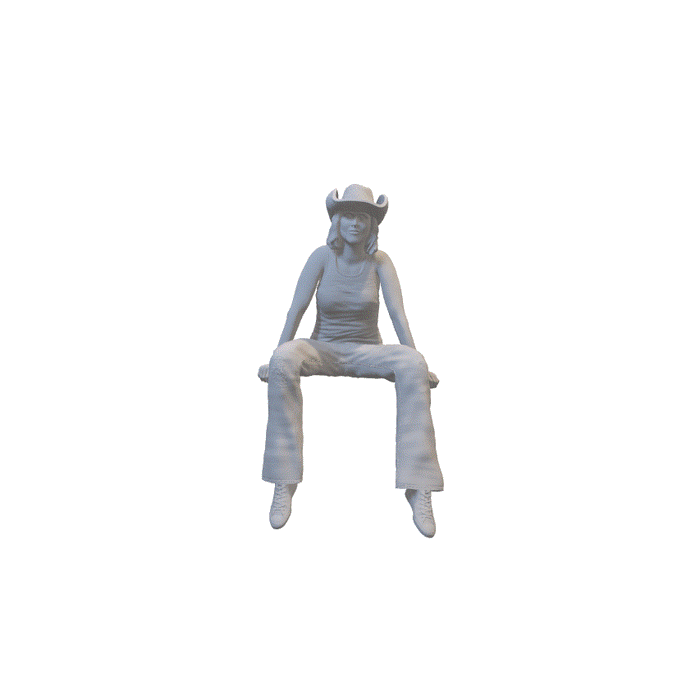 Frau sitzt auf dem Pickup - (3DP-271)