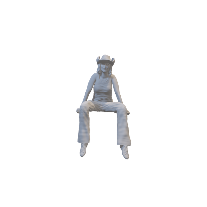 Frau sitzt auf dem Pickup - (3DP-271)