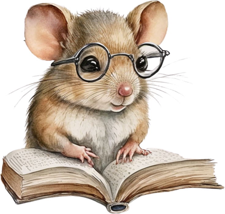 Motivtransfer 2715 Maus liest ein Buch